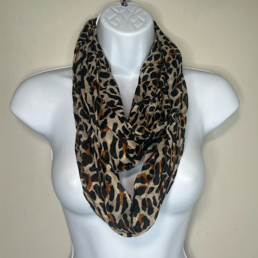 OPI very light weight, leopard print, infinity scarf.